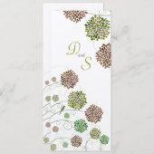 日付のダリアの庭のモノグラムの発表を救って下さい 招待状 (正面/裏面)