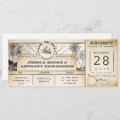日付のチケット-ヴィンテージの招待状--を救って下さい セーブザデート (正面/裏面)