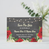 日付のチョークの素朴な赤いバラライト招待を救って下さい セーブザデート (スタンド正面)