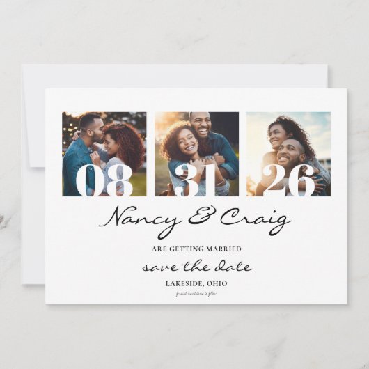 日付のテンプレート写真のコラージュを保存 セーブザデート (正面)