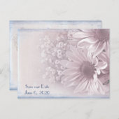 日付のデイジー結婚の花束を保存 案内ポストカード (正面/裏面)