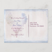 日付のデイジー結婚の花束を保存 案内ポストカード (裏面)