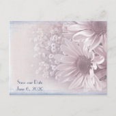 日付のデイジー結婚の花束を保存 案内ポストカード (正面)