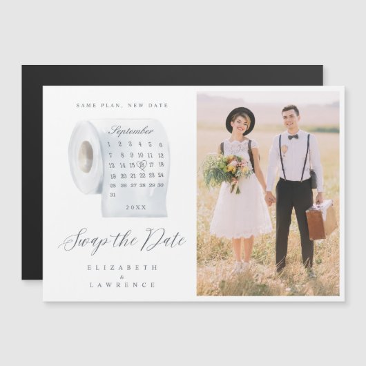 日付のトイレ紙のカレンダーと転が写真をスワップします (正面/裏面)