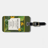 日付のトロピカルパ結婚ームのカスタム保存 ラゲッジタグ (正面横)