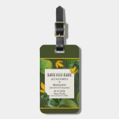 日付のトロピカルパ結婚ームのカスタム保存 ラゲッジタグ (正面縦)