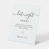 日付のナイトカード | ブライダルシャワーゲームテンプレート 台座サイン (正面)