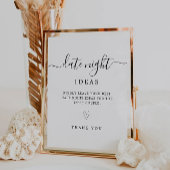 日付のナイトカード | ブライダルシャワーゲームテンプレート 台座サイン