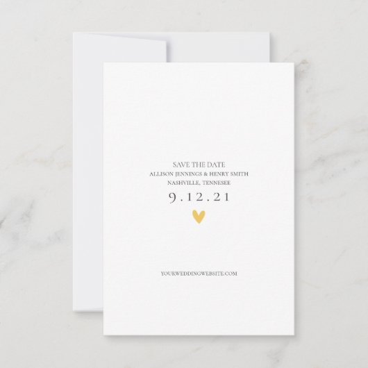 日付のハート結婚フォトカードの保存 (正面)