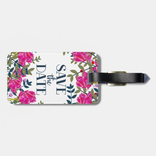 日付のバラと花びらの保存 ラゲッジタグ (裏面横)