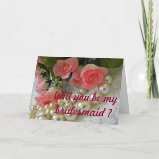 日付のバラと金真珠を保存 招待状 (正面)