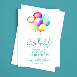 日付のバルーンを保存する男の子1st誕生日 セーブザデート