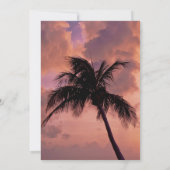 日付のパームツリー結婚サンセットビーチを保存 セーブザデート (裏面)