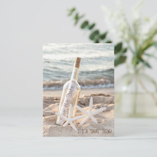 日付のヒトデとメッセージをボトルに保存 案内ポストカード (スタンド正面)