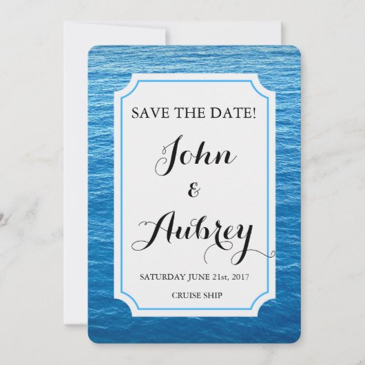 日付のビーチの遊航船の結婚式を救って下さい セーブザデート (正面)
