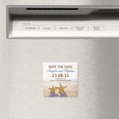 日付のビーチ結婚式磁石を保存する マグネット (インサイチュ (食洗機))