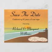 日付のビーチ記念日の保存 案内ポストカード (正面)