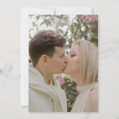 日付のピンク結婚の花を保存する セーブザデート (裏面)