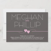 日付のピンク色のハートの保存 セーブザデート (正面)