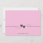 日付のピンク色のハートの保存 セーブザデート (裏面)