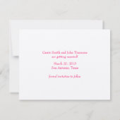 日付のピンク色のプルメリアの保存 セーブザデート (裏面)