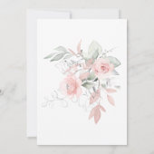 日付のピンク色の淡い色のコテージバラ 招待状 (裏面)