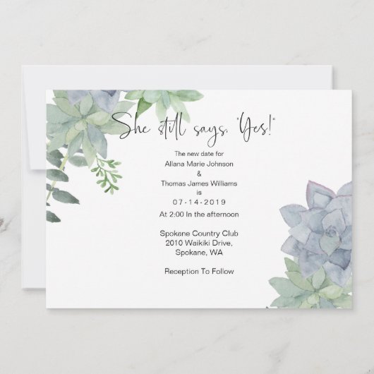 日付のフォトカードを再保存する – 多肉 セーブザデート (裏面)