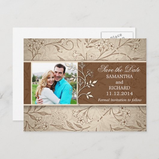 日付のフォトポストカードを保存する 案内ポストカード (正面/裏面)