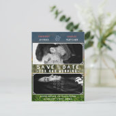 日付のフォトムービー結婚ポスターテーマの保存 案内ポストカード (スタンド正面)