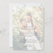 日付のフォトモダンハートを黒エレガントく保存 招待状 (裏面)