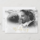 日付のフォト金ゴールドフローラバラ結婚 セーブザデート (正面)