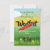 日付のフラワー結婚ミュージックフェスティバルの変更 セーブザデート (裏面)