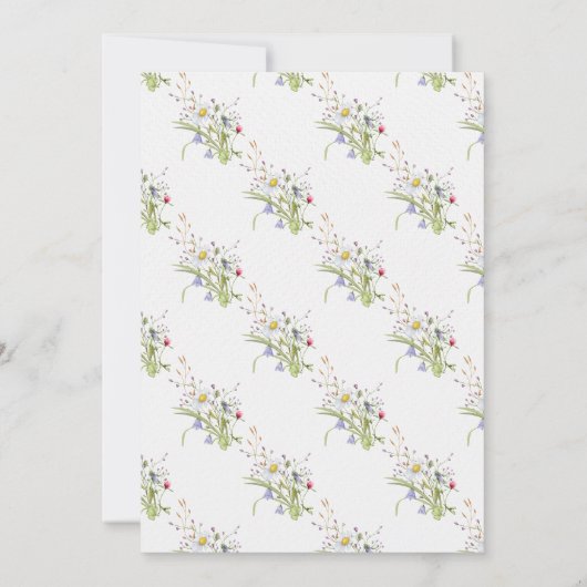 日付のフローラのワイルドフラワー結婚のデイジーを保存 セーブザデート (裏面)