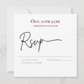 日付のフローラ結婚ピンクの写真を保存 招待状 (裏面)