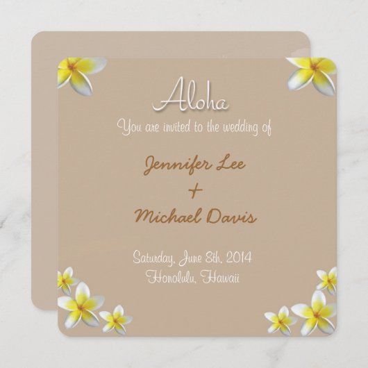 日付のプルメリアのデザインを救って下さい セーブザデート (正面/裏面)