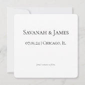 日付のベル結婚を保存 招待状 (裏面)