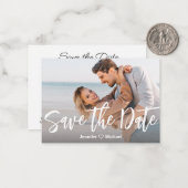 日付のホワイト手書きqrコードphoto chicを保存 ノートカード (正面/裏面インサイチュ)