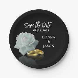 日付のホワエレガントイトローズ金ゴールドリングや輪スクリプトの保存 ペーパープレート