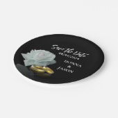 日付のホワエレガントイトローズ金ゴールドリングや輪スクリプトの保存 ペーパープレート (アングル)