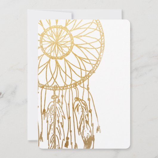 日付のボヘミアのDreamcatcherのフェイクな金ゴールドホイルを救って下さい セーブザデート (裏面)