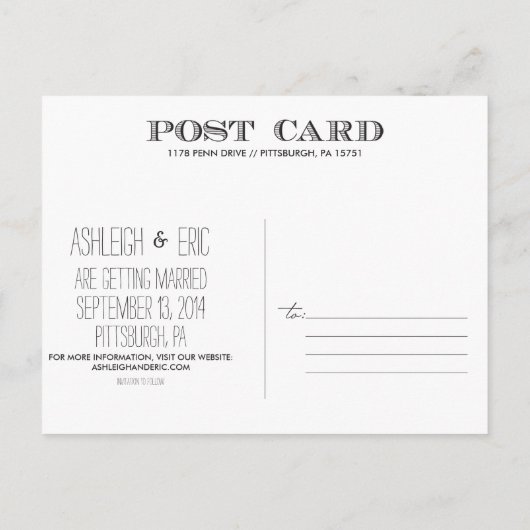 日付のポストカードの保存 案内ポストカード (裏面)