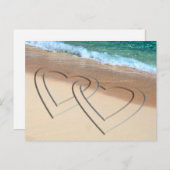 日付のポストカー結婚ドハートサンズビーチの保存 案内ポストカード (正面/裏面)