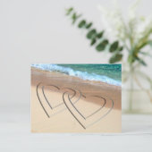 日付のポストカー結婚ドハートサンズビーチの保存 案内ポストカード (スタンド正面)