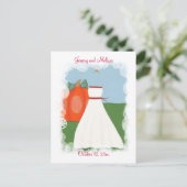 日付のポストカー結婚ド、プリンセスの花嫁を保存 案内ポストカード (スタンド正面)