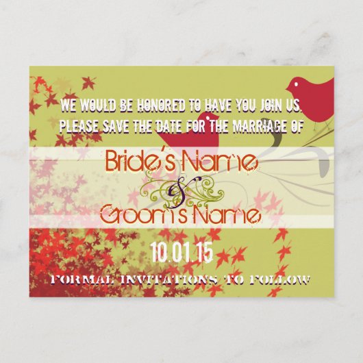 日付のポストカ結婚ードの保存 案内ポストカード (裏面)