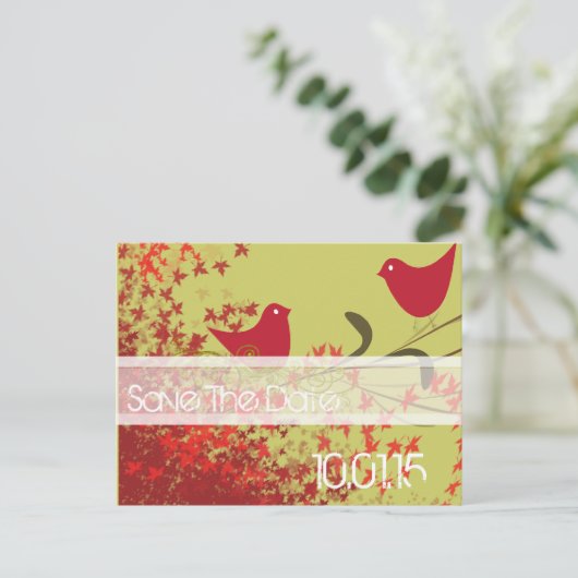 日付のポストカ結婚ードの保存 案内ポストカード (スタンド正面)