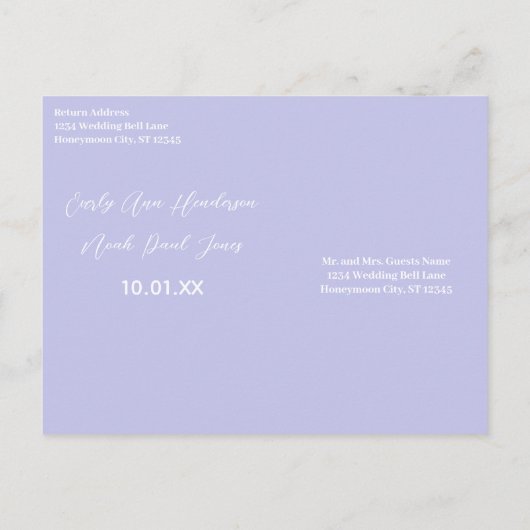 日付のポストカ結婚ードの保存 案内ポストカード (裏面)