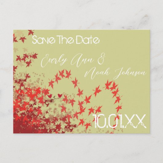 日付のポストカ結婚ードの保存 案内ポストカード (正面)