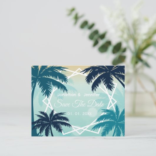 日付のポストカ結婚ードを保存 案内ポストカード (スタンド正面)