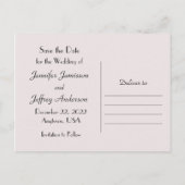 日付のポストカ結婚ードアナウンスピンクを保存 ポストカード (裏面)